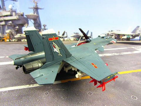 KNL Hobby diecast model The aircraft carrier aircraft treasure shark loaded J15 China Airforce China Navy Su-33 fighter aircraft model 1:72