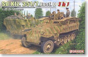 1/35 scale model Dragon 6223 Sd.Kfz.251 / 7 Ausf.D semi-track armored vehicle 3 election 1
