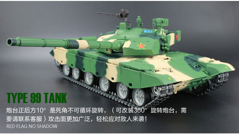 HengLong China Army ZTZ 99A MBT 1/16 scale 2.4Ghz RC main battle tank Ultimate metal version With Smoke, Sound and BB Gun