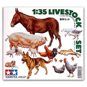 TAMIYA 1/35 scale models 35128 1/35 Military Scenario Package: Poultry and Livestock