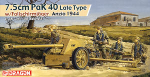 1/35 scale model Dragon 6250 Germany 7.5cm Pak40 anti-tank gun late and paratroopers "Anzio"