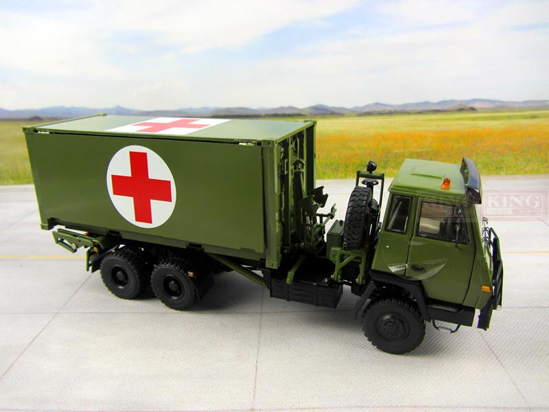 KNL Hobby Diecast Truck 1:43 scale Steyr Truck Medical Truck for Chinese army Military Shan Xi Automobile red cross truck PLA heavy Container truck