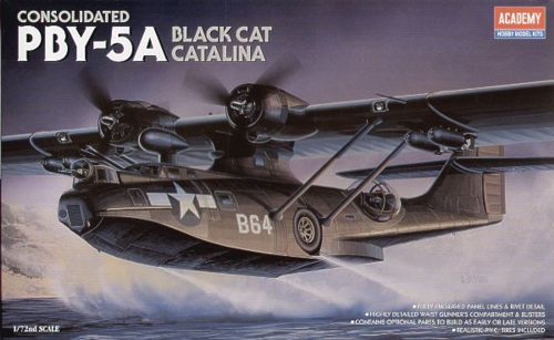 ACADEMY 12487 PBY-5A Katarina multipurpose remote maritime search and rescue aircraft, "Black Cat"