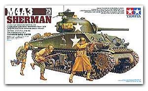 TAMIYA 1/35 scale models 35250 M4A3 (75mm) "Sherman" chariot late type