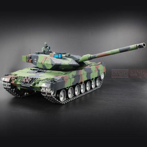Heng Long 1/16 Germany Leopard 2A6 Green RC Tank Green Ultimate metal version With Smoke, Sound and BB Gun - 2.4GHz Version
