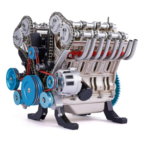 V8 Engine Model Kit 1/3 Full Aluminum Alloy Metal Assembly DIY Kit 500+Pcs Mechanical Car Engine Science Experiment Physics Toy