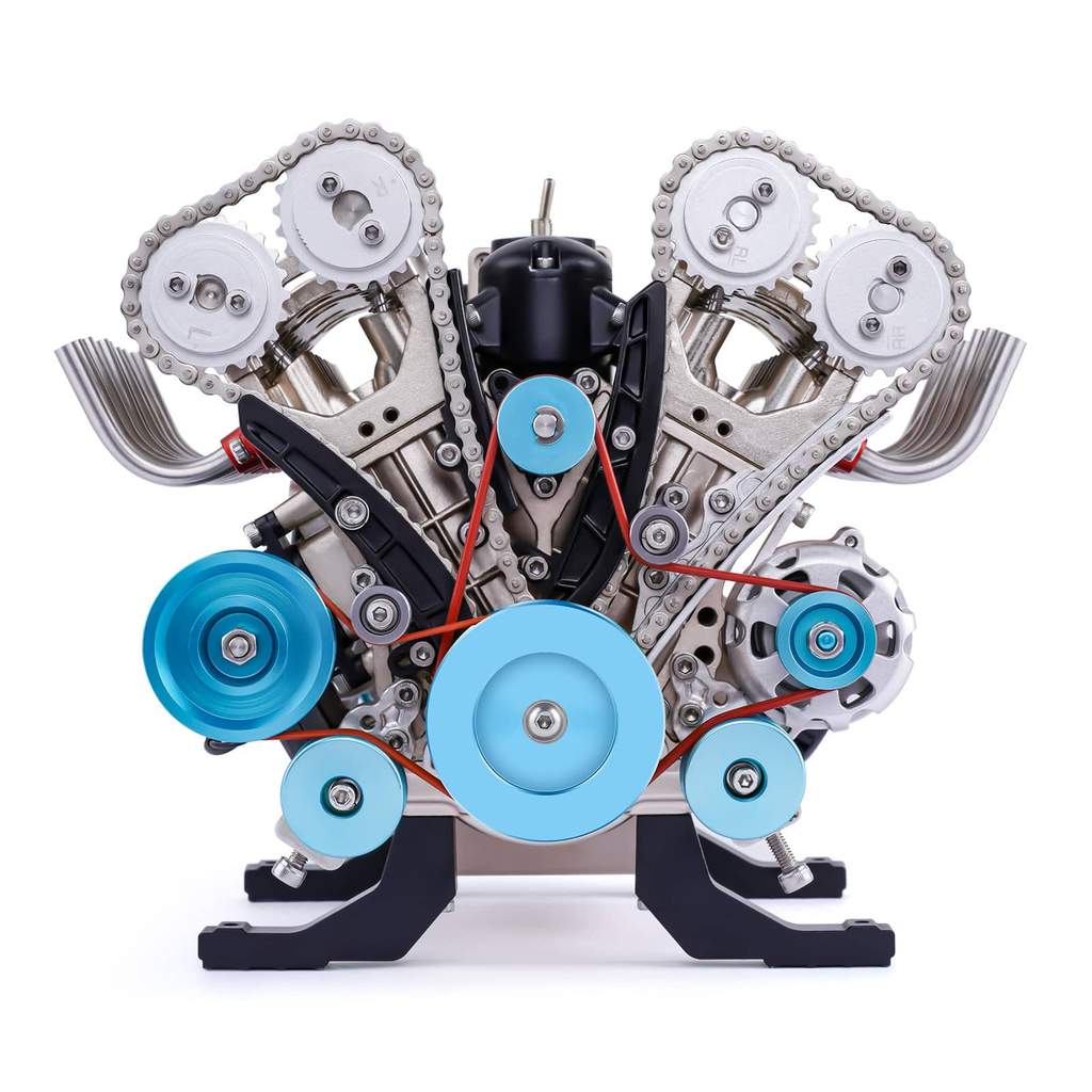 V8 Engine Model Kit 1/3 Full Aluminum Alloy Metal Assembly DIY Kit 500+Pcs Mechanical Car Engine Science Experiment Physics Toy