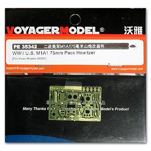 Voyager model metal etching sheet PE35342 Metal etching parts (Vison Models) for upgrading M1A1 75mm artillery