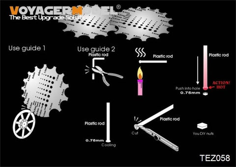 Voyager model metal etching sheet TE Z058 Simple scraper and rivet