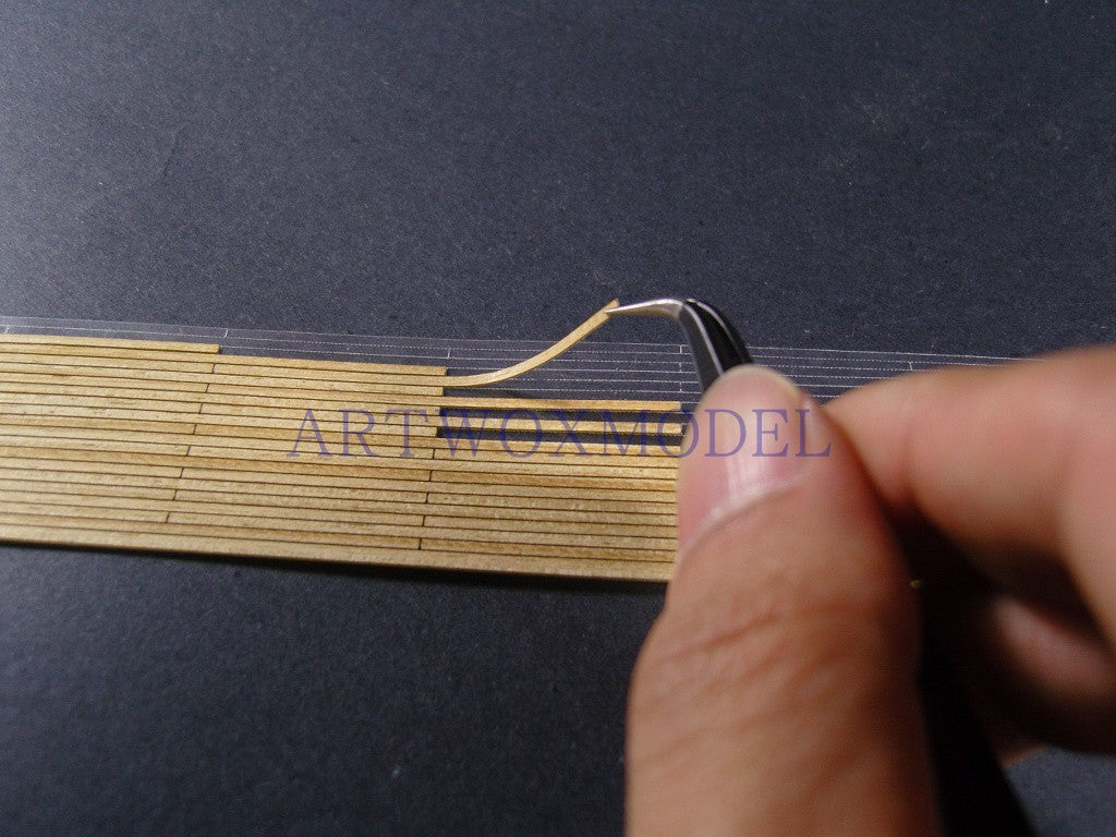 Artwox model wooden deck for 40CMN 15CM Self-cutting Strip Deck width 1.8mm Wood Deck AW50042