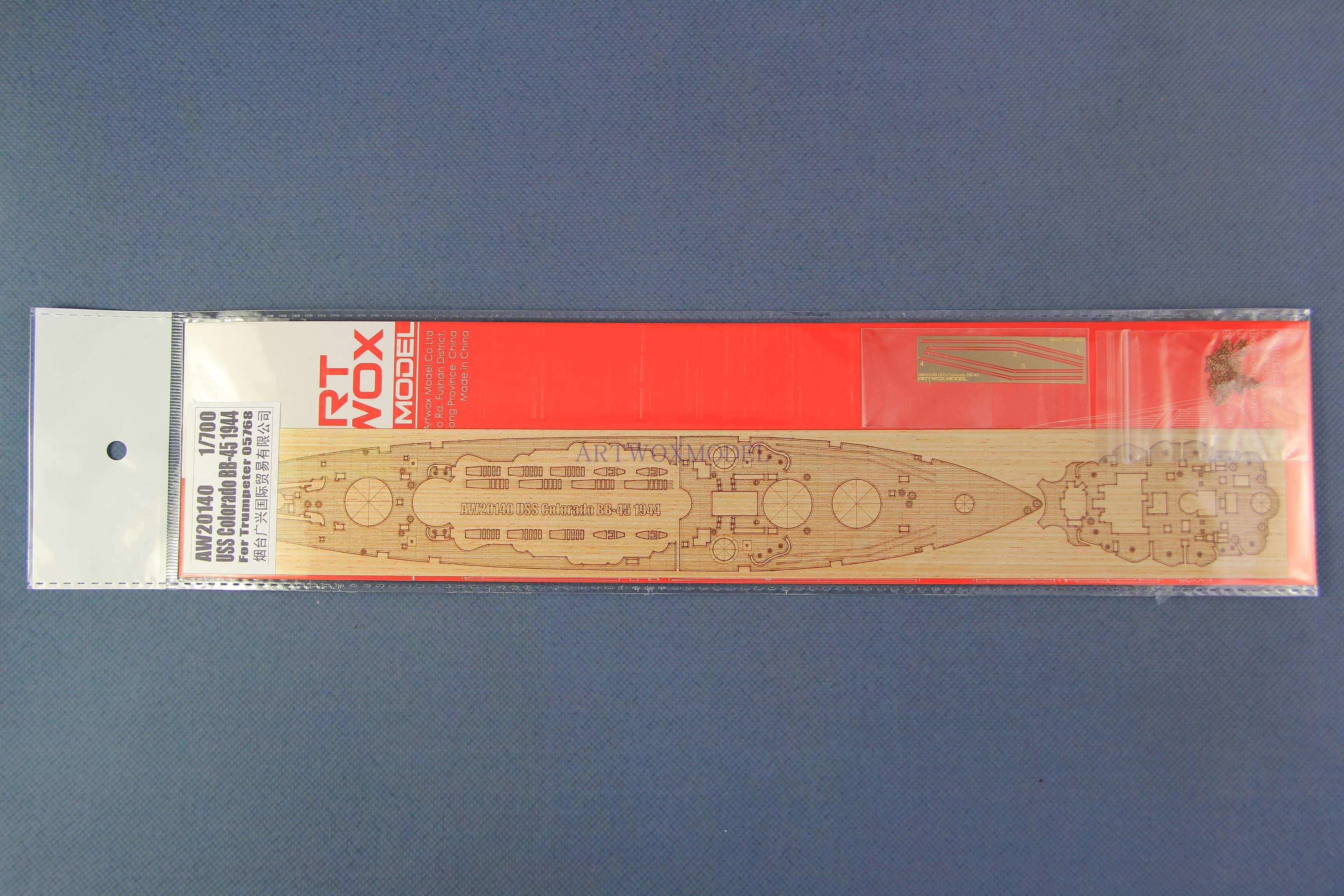 Artwox model wooden deck for trumpeter 05768 Colorado battleship bb45 1944 wood deck aw 20140