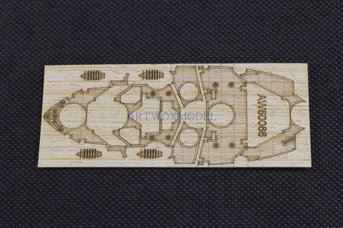 Artwox model wooden deck for Fujimi 421194 dragon boat with PE 3m painted wooden deck aw 50066