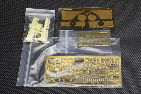 ARTWOX Model Wooden Deck for Tamiya 32539 Tiger King Tank Porsche full set of modified etching film AF10002