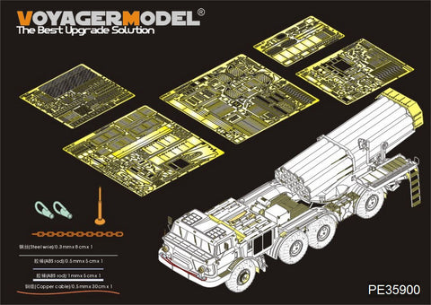 Voyager Model Metal Etching Sheet PE35900 modern Russian 9P140 hurricane BM-27 self propelled multiple rocket launcher retrofit basic components