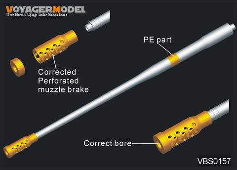 Voyager model metal etching sheet VBS 0157 Germany 12.8 CM K44 Traction anti-tank gun metal barrel
