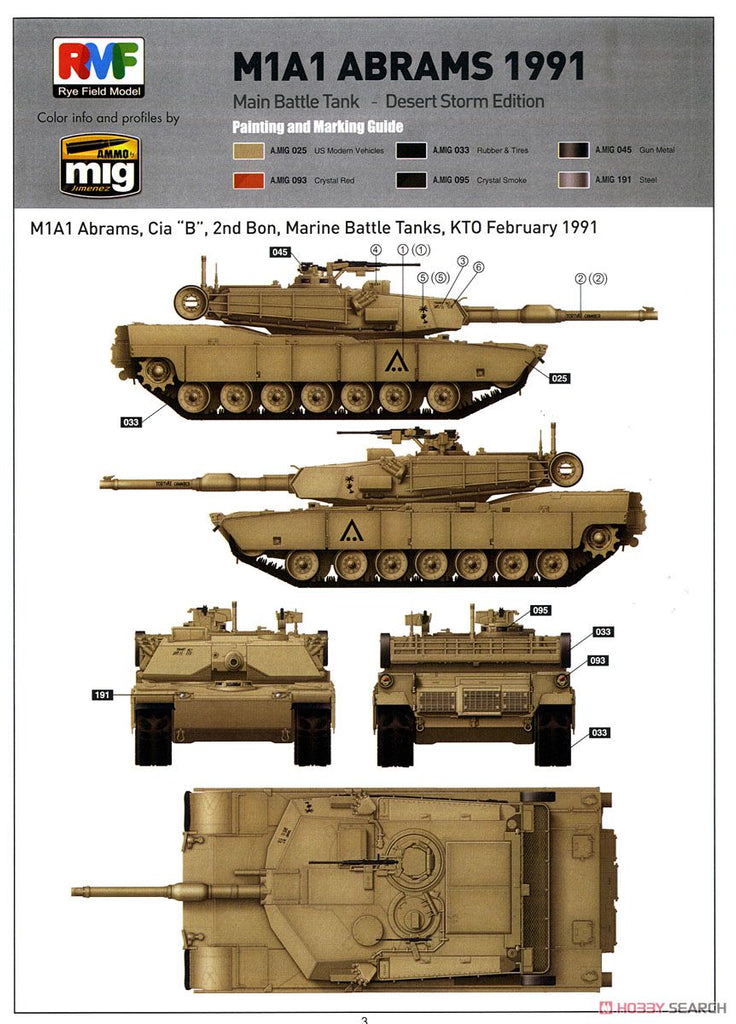 Rye Field 1/35 scale model RM5006 M1A1 Abrams 1991