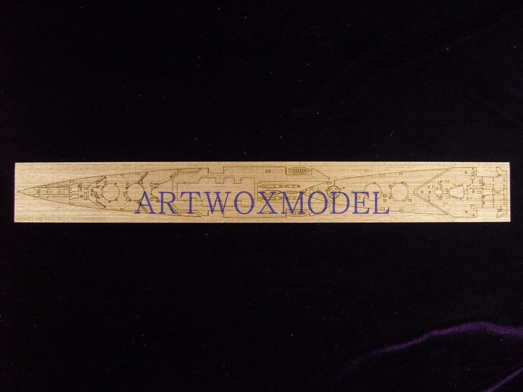 Artwox model wooden deck for Trumpeter 05741 British hood, battleship cruiser, wooden deck AW20022