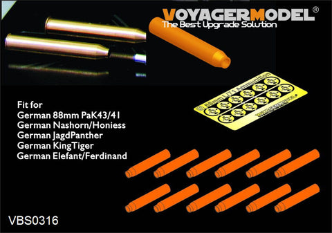 Voyager model metal etching sheet VBS0316 World War II German 8.8cm L/71 cannon cartridge (12 pieces)