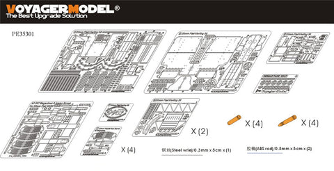 Voyager P53301 Sd.Kfz .7 / 1 pair of air combat vehicles equipped with Flak38 anti-aircraft gun upgrade etching pieces