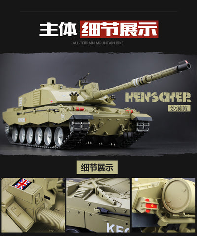 HengLong 1/16 large scale simulation British challenger II2 remote control tank 2.4G metal model toys 3908-1