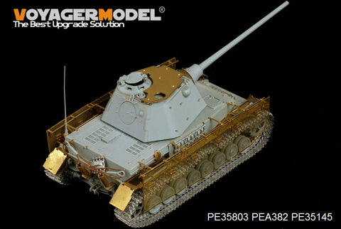 Voyager model metal etching sheet PE35803 4 chariot J type (equipped with leopard F turret) upgraded metal etching parts (Dragon)