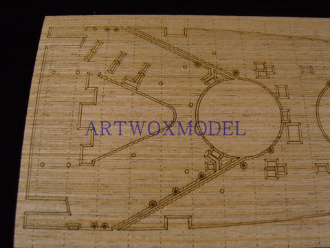 Artwox model wooden deck for Academy 14105 battle weary battleship wood deck aw 10031