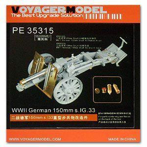 Voyager PE35315 S. IG .33 15cm metal etching for the upgrade of traction heavy infantry guns