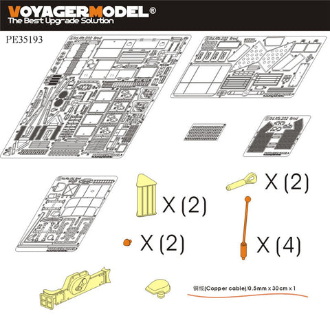 Voyager model metal etching sheet PE 35193 SD. kfz.232 8 - wheeled armored reconnaissance vehicle pre-upgrade metal etching kit