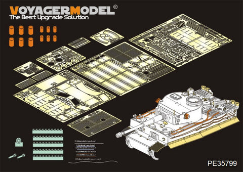 Voyager model metal etching sheet PE 35799 world war ii german tiger I tank very early African legion retrofit