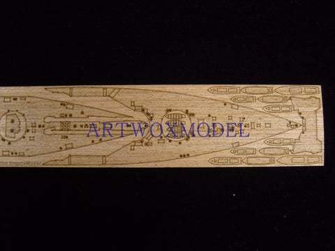 Artwox model wooden deck for Qingdao Society 041604 Japanese Battleship Araki Deck AW2001 1