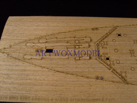 ARTWOX Model Wooden Deck for Tamiya 78010 British George V battleship wooden deck AW10029