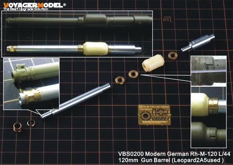 Voyager model metal etching sheet VBS0200 modern German Rh-M-120 L/44 120mm gun barrel (leopard 2A5) general purpose