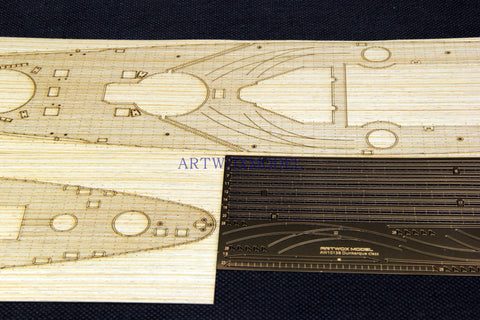 Artwox model wooden deck for Hobby boss 86506 French Navy Dun KIR battleship wooden deck AW10138