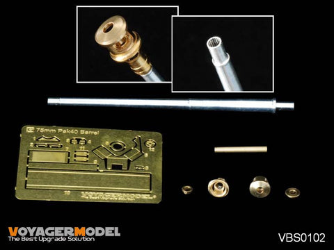 Voyager VBS0102 World War II 7.5cm Pak40 early Type Metal Gun Tubes