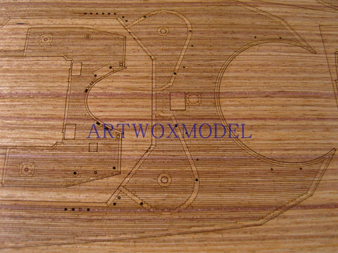 Artwox model wooden deck for trumpeter 03702 Bismarck battleship wooden deck AW30003A