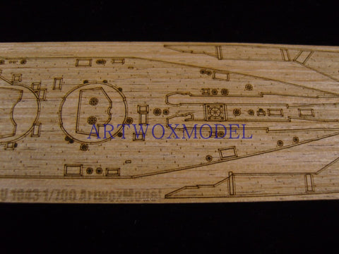 Artwox model wooden deck for Qingdao Society 041604 Japanese Battleship Araki Deck AW2001 1