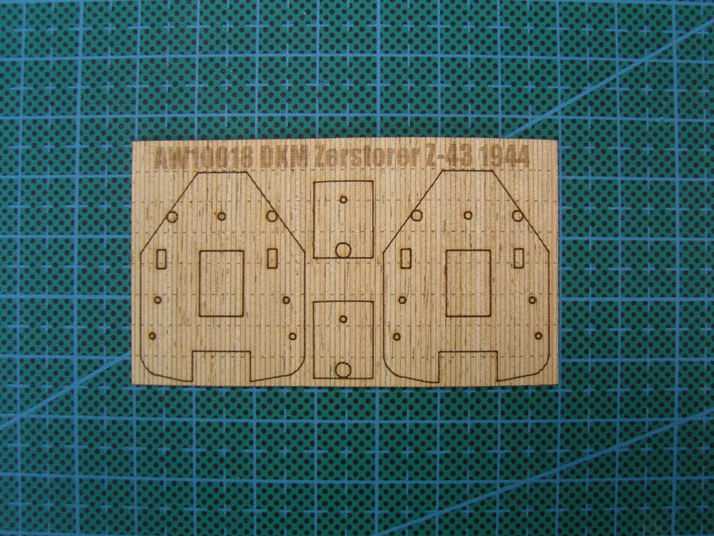 ARTWOX Model Wooden Deck for Trumpeter05323 German Navy Z-43 destroyer wooden deck AW10018 1944