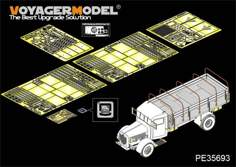 Voyager model metal etching sheet PE35693 Buxin L4500 4X4 heavy truck upgrade metal etching parts