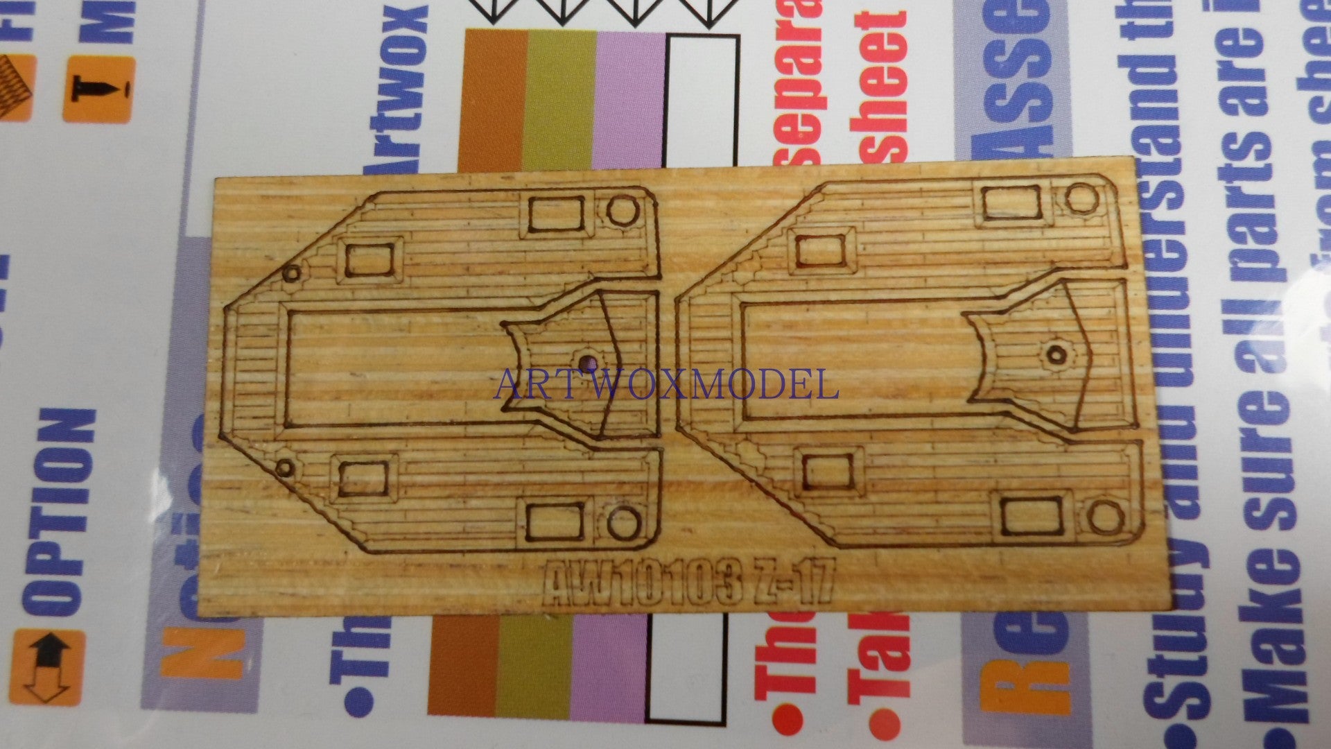 Artwox model wooden deck for Zvezda 9043 World War II German destroyer Z-17 Wood Deck AW10103