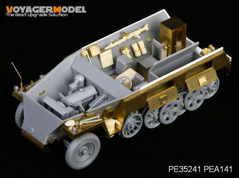 Voyager PEA141 Sd.Kfz.250 armored vehicle toolbox and fender transformation metal etch