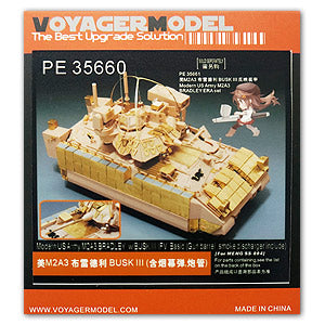 Voyager model metal etching sheet PE 35660 us m2 a3 bradley busk iii ( including smoke bombs, cannons )