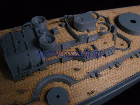 Artwox model wooden deck for Academy American BA903 German battleship Trepitz wooden deck AW10051