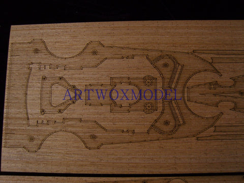 Artwox model wooden deck for Academy American BA903 German battleship Trepitz wooden deck AW10051