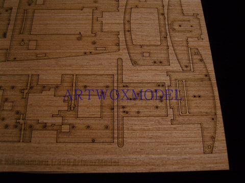 Artwox model wooden deck for Hasegawa 40028 Japan Glacier Maru Post Ship Wood Deck AW10048