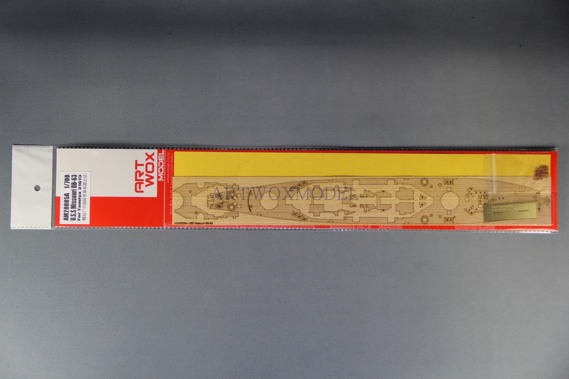 Artwox model wooden deck for Tamiya 31613 Missouri BB-63 battleships 3M cover paper and wood deck PE AM20005A