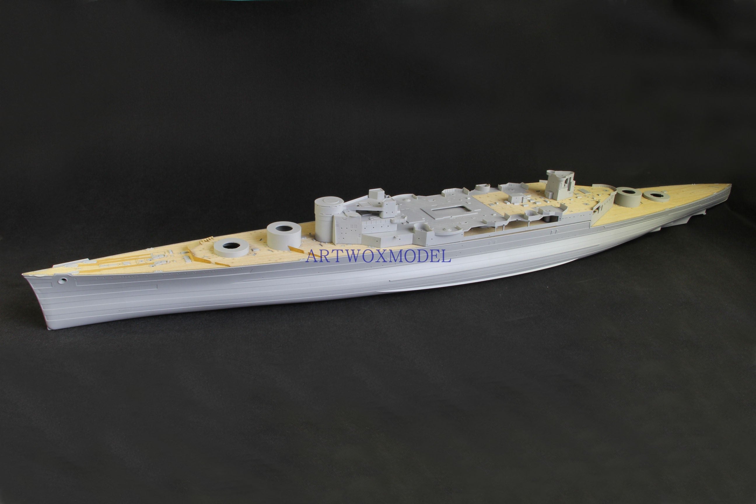 Artwox model wooden deck for Trumpeter 03710 British Royal Navy hood, battleship, wooden deck AW30010