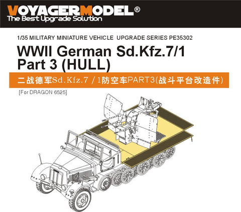 Voyager PE35302 Sd.Kfz .7 / 1 half-track anti-air vehicle carriage combat shape modification etching pieces