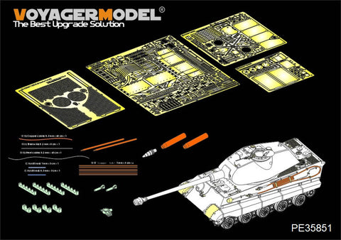 Voyager model metal etching sheet PE35851 World War II German Tiger King tank (Porsche turret) retrofit