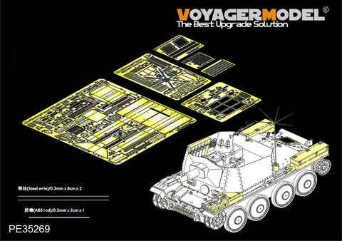 Voyager Model etching sheet PE 35269 german 38 ( t ) 75 mm heavy firepower reconnaissance tank retrofit during world war ii