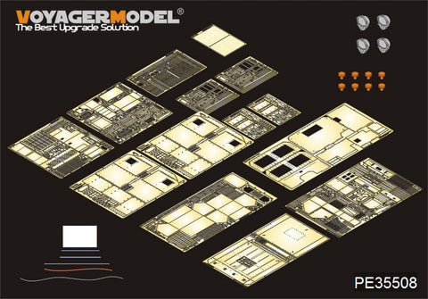 Voyager model metal etching sheet PE35508 Base metal etch for armored alteration of heavy duty tank transport vehicle for M1070